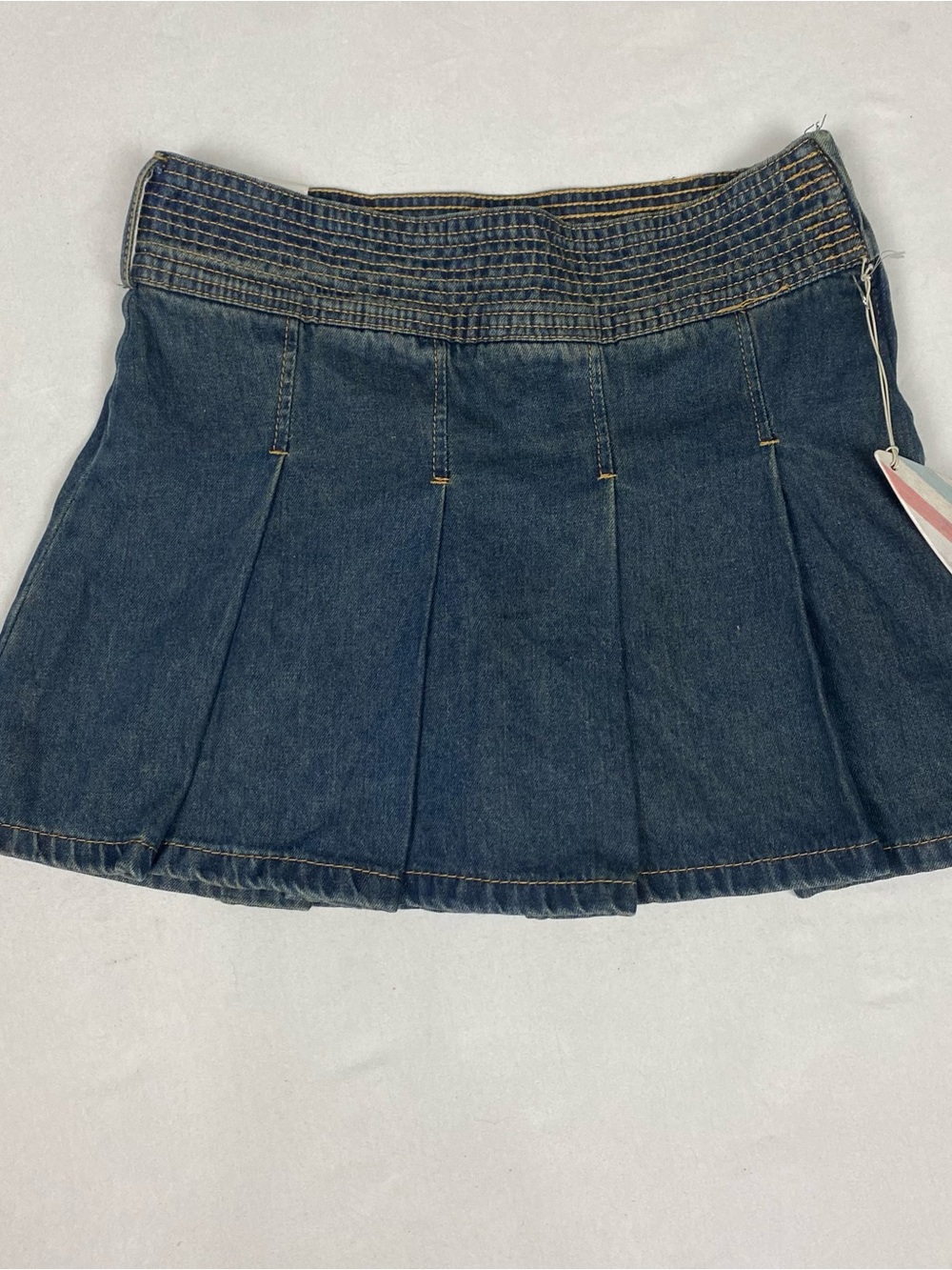Dark Denim Pleated Mini Skirt-Cali 1850